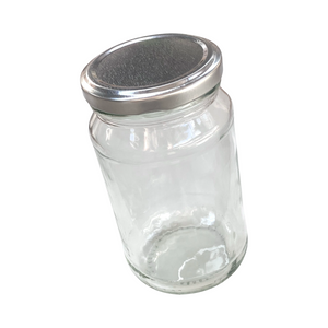 500g (375ml) Glass Honey Jar - Box 32 - Australian Made - Flint Jar - With Silver Lid - Live Slow - Bee Kind - Waggle & Forage - Kyneton - Victoria - Australia
