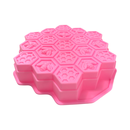 Beeswax - Chocolate Mould - Honeycomb and Bee Design - Pink - Live Slow - Bee Kind - Kyneton - Victoria - Australia