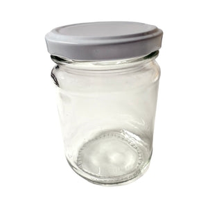 325g (250ml) Glass Honey Jar - Australian Made - Round Flint Jar - Silver Lid - Live Slow - Bee Kind - Waggle & Forage - Kyneton - Victoria - Australia