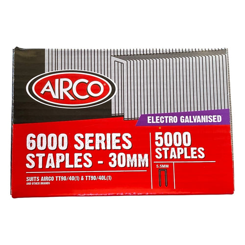 30MM Airco 6000 Series Staples - Box 5000 - Bee Framing - Waggle & Forage - Live Slow - Bee Kind - Kyneton- Victoria - Australia