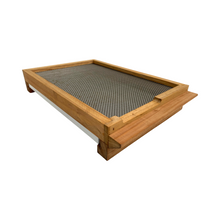 Load image into Gallery viewer, Ventilated/Mesh Beehive Base With Varroa Tray - Hot Wax Dipped - Live Slow - Bee Kind - Waggle &amp; Forage - Kyneton - Victoria - Australia