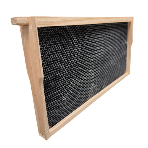 Full Depth Frame - Aust. Made Plastic, Waxed Foundation - Black Plastic Foundation - Waggle & Forage - Live Slow - Bee Kind - Kyneton - Victoria - Australia
