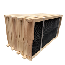 Load image into Gallery viewer, Pack of 8 - Full Depth Frame - Aust. Made Plastic, Waxed Foundation - Black Plastic Foundation - Waggle &amp; Forage - Live Slow - Bee Kind - Kyneton - Victoria - Australia