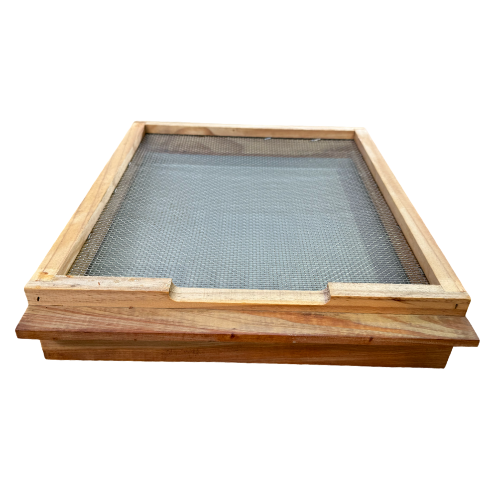 Ventilated/Mesh Beehive Base With Varroa Tray - Hot Wax Dipped - Live Slow - Bee Kind - Waggle & Forage - Kyneton - Victoria - Australia