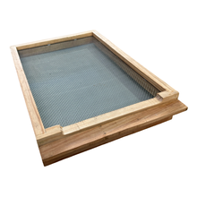Load image into Gallery viewer, Ventilated/Mesh Beehive Base With Varroa Tray - Hot Wax Dipped - Live Slow - Bee Kind - Waggle &amp; Forage - Kyneton - Victoria - Australia