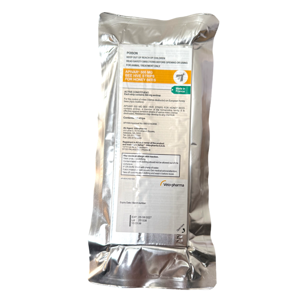 Apivar - Varroa Treatment - 12 Strip Pack – Waggle & Forage