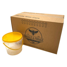 Load image into Gallery viewer, 3kg Honey Pails/Buckets - Box 65 - Australian Made - Food Grade - Tamper Evident - Live Slow - Bee Kind - Waggle &amp; Forage - Kyneton - Victoria - Australia