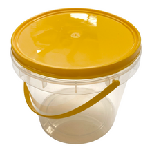 Load image into Gallery viewer, 1.5kg Honey Pails/Buckets - Box 32 - Australian Made - Yellow Lid - Food Grade - Live Slow - Bee Kind - Waggle &amp; Forage - Kyneton - Victoria - Australia