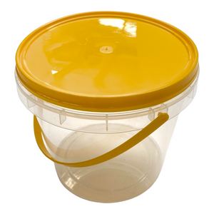 1.5kg Honey Pails/Buckets - Box 32 - Australian Made - Yellow Lid - Food Grade - Live Slow - Bee Kind - Waggle & Forage - Kyneton - Victoria - Australia