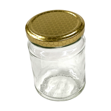 Load image into Gallery viewer, 500g (375ml) Glass Honey Jar - Australian Made - Flint Jar - With Lid - Live Slow - Bee Kind - Waggle &amp; Forage - Kyneton - Victoria - Australia