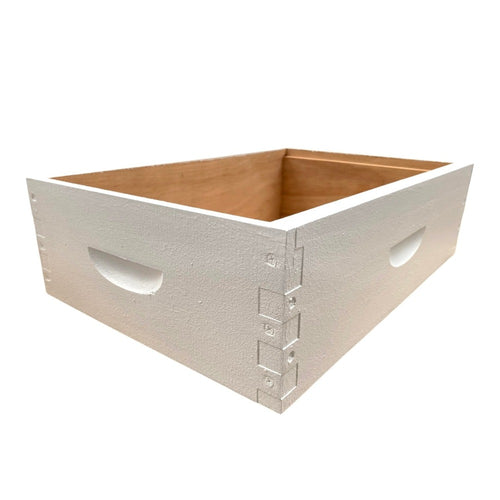 Ideal (Half) Box Jointed Super - Wax Dipped & Painted - Beekeeping Supplies - Live Slow - Bee Kind - Waggle & Forage - Kyneton - Australia