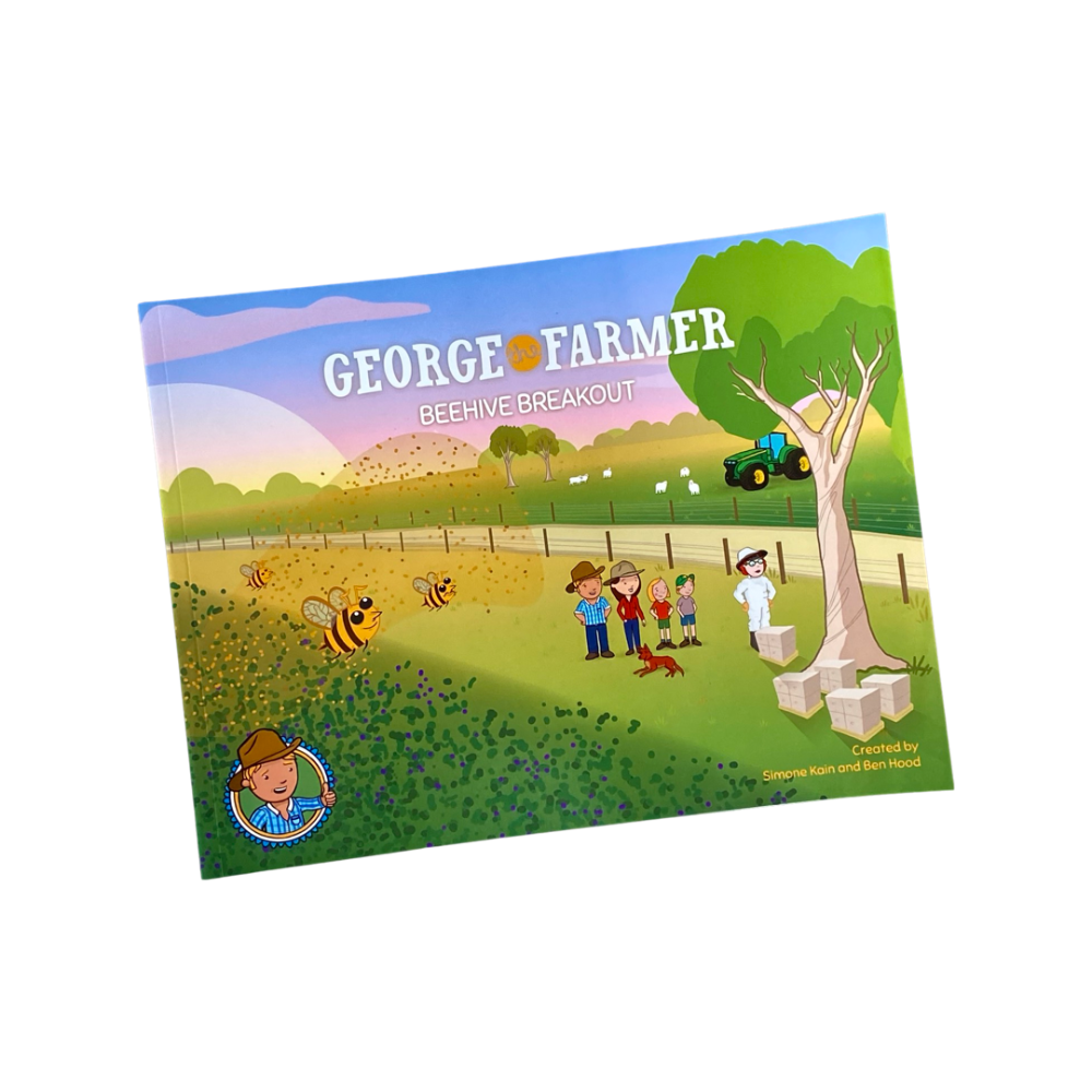 George the Farmer - Beehive Breakout - Children's picture book - Beekeeping - Live Slow - Bee Kind - Waggle & Forage - Kyneton - Australia