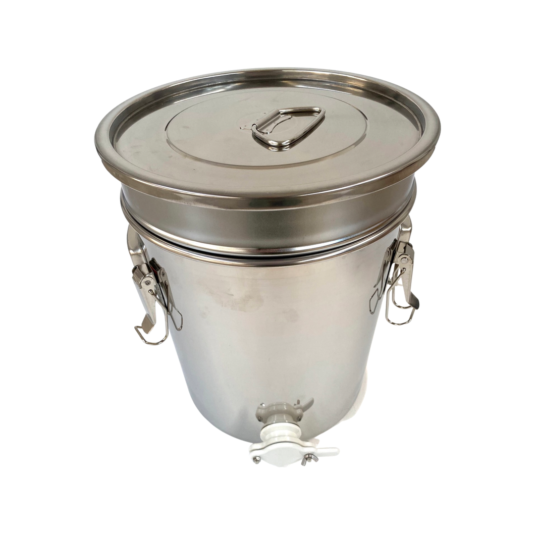 Stainless Steel Honey Tank with Strainer 20kg - Beekeeping Supplies - Live Slow - Bee Kind - Waggle & Forage - Kyneton - Australia