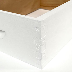 Ideal (Half) Box Jointed Super - Wax Dipped & Painted - Beekeeping Supplies - Live Slow - Bee Kind - Waggle & Forage - Kyneton - Australia